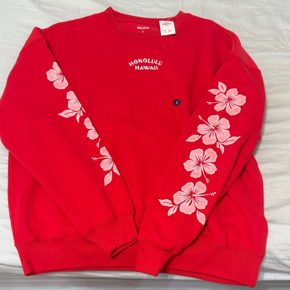Hollister Red Hibiscus Sweatshirt